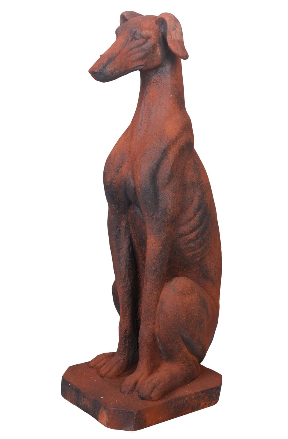 Sitting Greyhound in Rust Finish