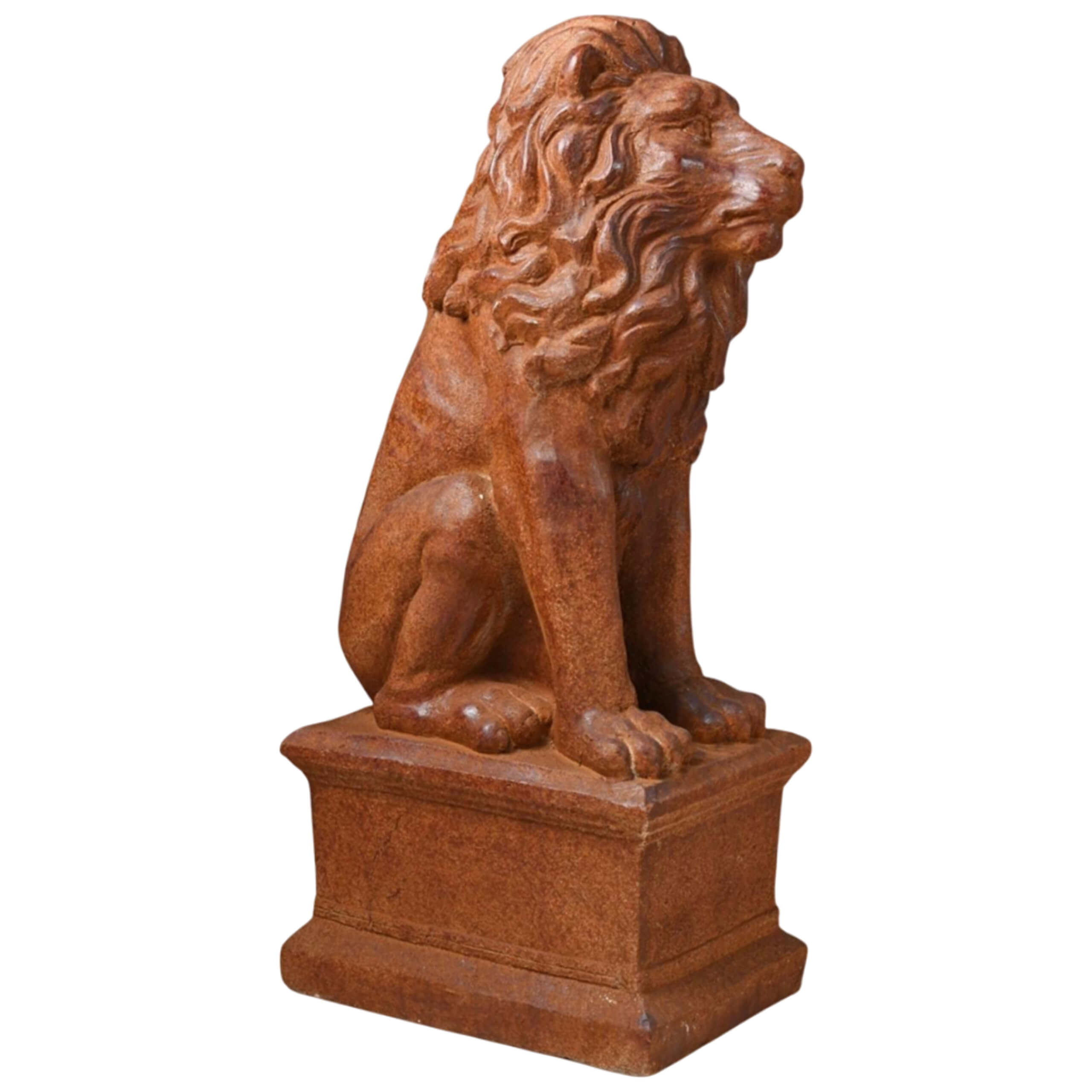 Sitting Lion on Pedestal – Guardian of the Estate