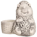 Gray Hedgehog with Basket Planter