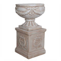 Classical Urn with Garlands on Pedestal