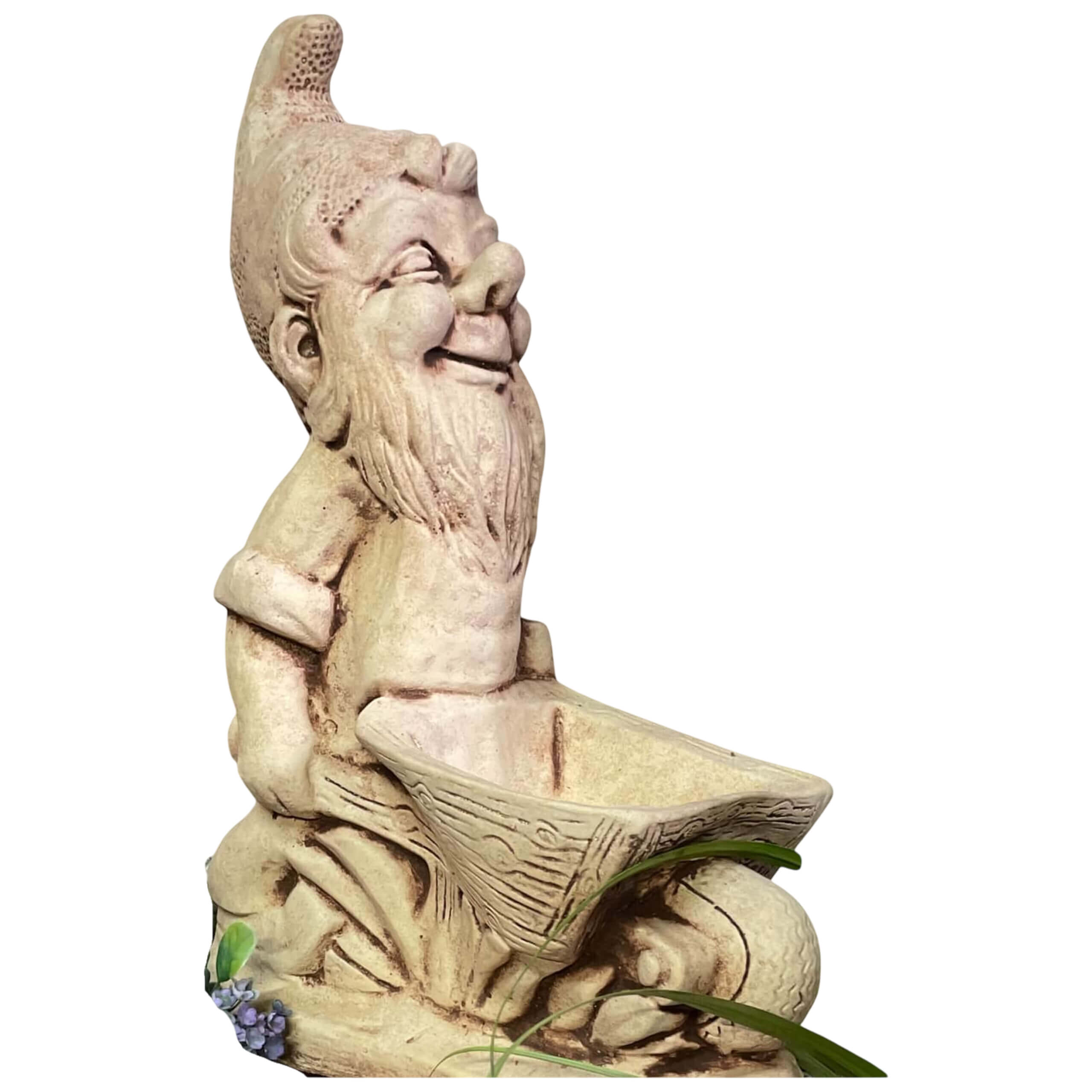 Garden Gnome with Wheelbarrow Planter