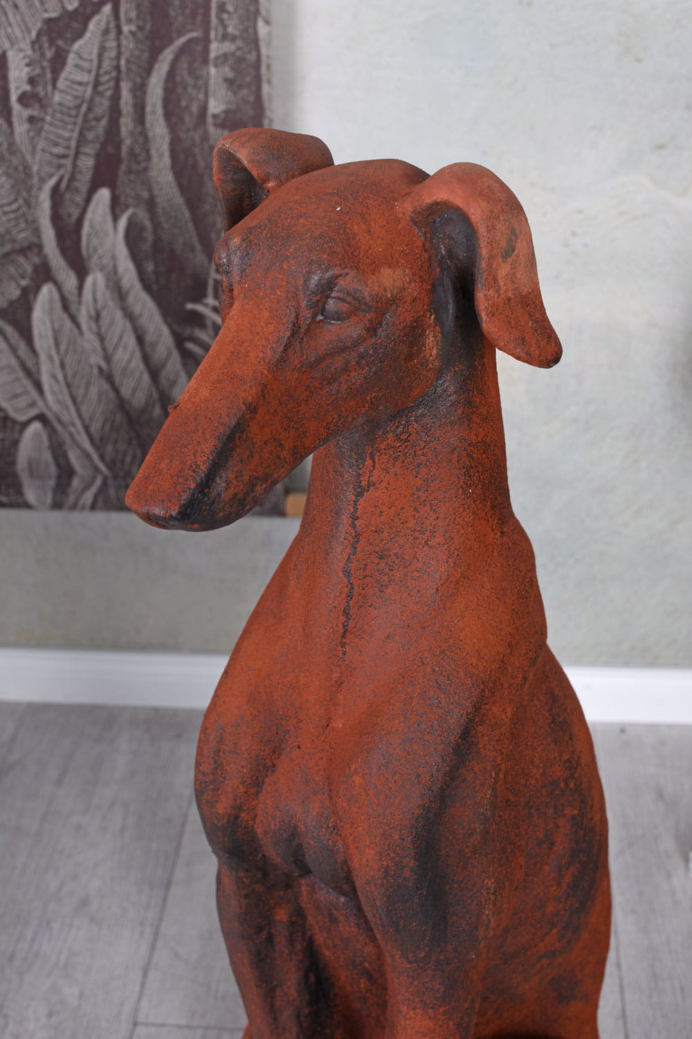 Sitting Greyhound in Rust Finish
