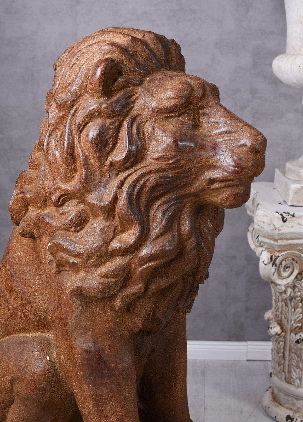 Sitting Lion on Pedestal – Guardian of the Estate